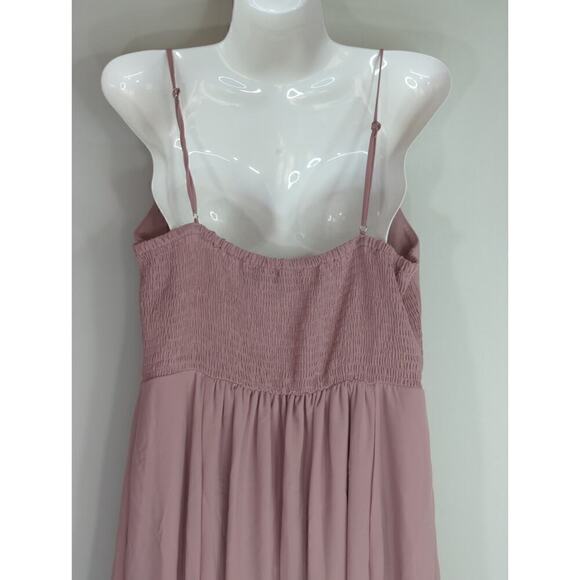 DB Studio Celebrate Womens Smocked Scoop Neck Maxi Dress Quartz Pink Size 12 NWT - Picture 11 of 17